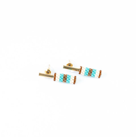 EARTHY MOSAIC CANE STYLE EARRINGS