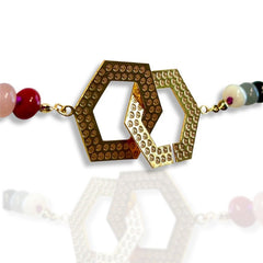 Bee You Hexagon Necklace – Gold Plated Bee