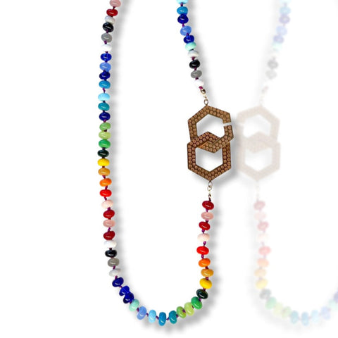 Bee You Hexagon Necklace – Gold Plated Bee