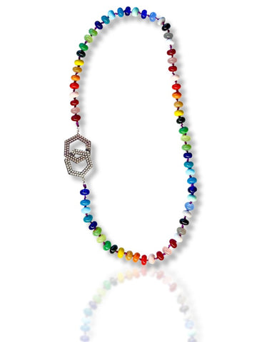 Bee You Hexagon Necklace | Handmade Silver Jewelry