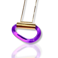 Violet Harmony – Gold Necklace with Purple Acrylic