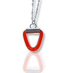 Citrus Triangle – Sterling Silver Necklace with Orange Acrylic
