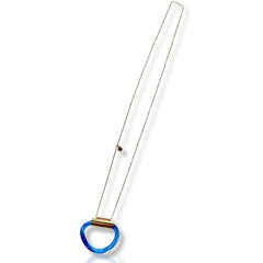 Ocean Harmony – Gold Necklace with Blue Acrylic