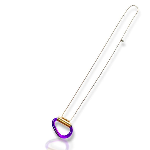 Violet Harmony – Gold Necklace with Purple Acrylic