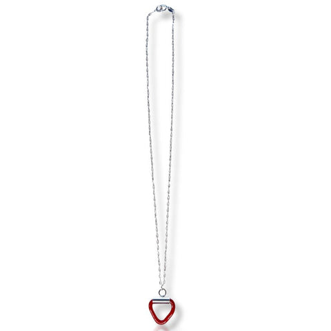 Cherry Triangle – Sterling Silver Necklace with Red Acrylic