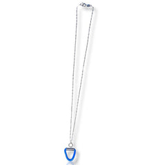 Cobalt Triangle – Sterling Silver Necklace with Blue Acrylic