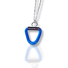 Cobalt Triangle – Sterling Silver Necklace with Blue Acrylic