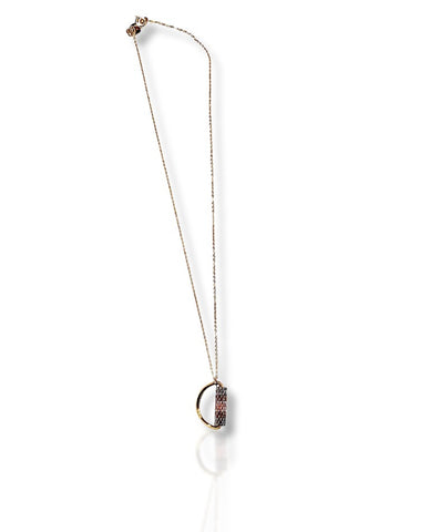 Cartier Mosaic Pattern Half-Moon Gold Necklace