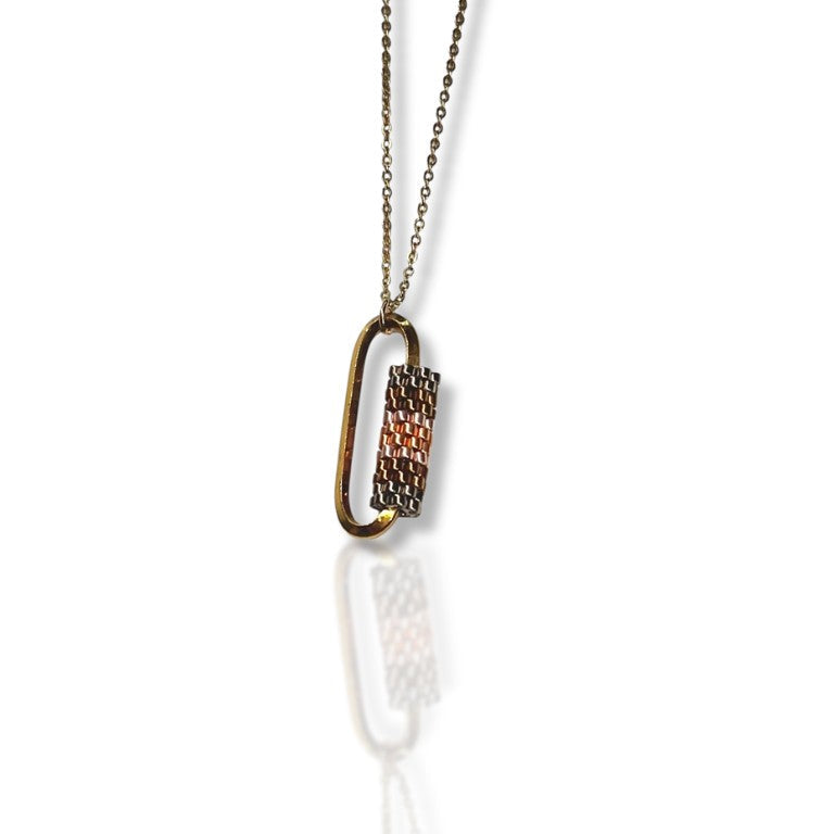 Cartier Mosaic Pattern Oval Gold Necklace