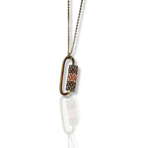Cartier Mosaic Pattern Oval Gold Necklace