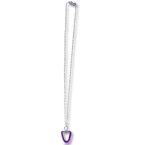 Plum Triangle – Sterling Silver Necklace with Purple Acrylic