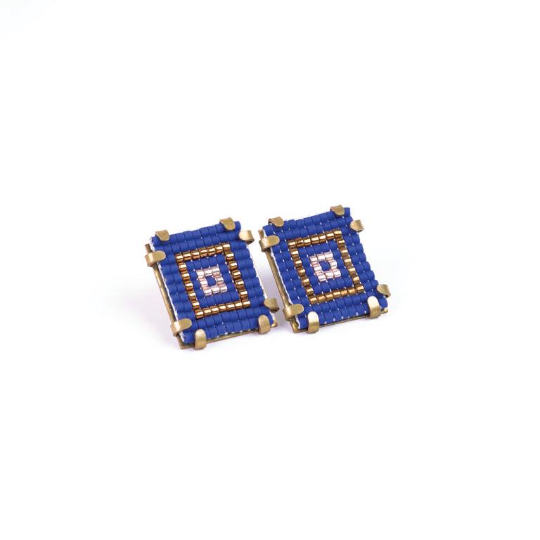 COBALT MOSAIC SQUARE STYLE EARRINGS