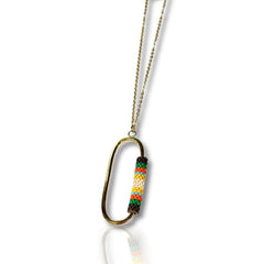 Pumpkin Mosaic Pattern Gold Large Necklace